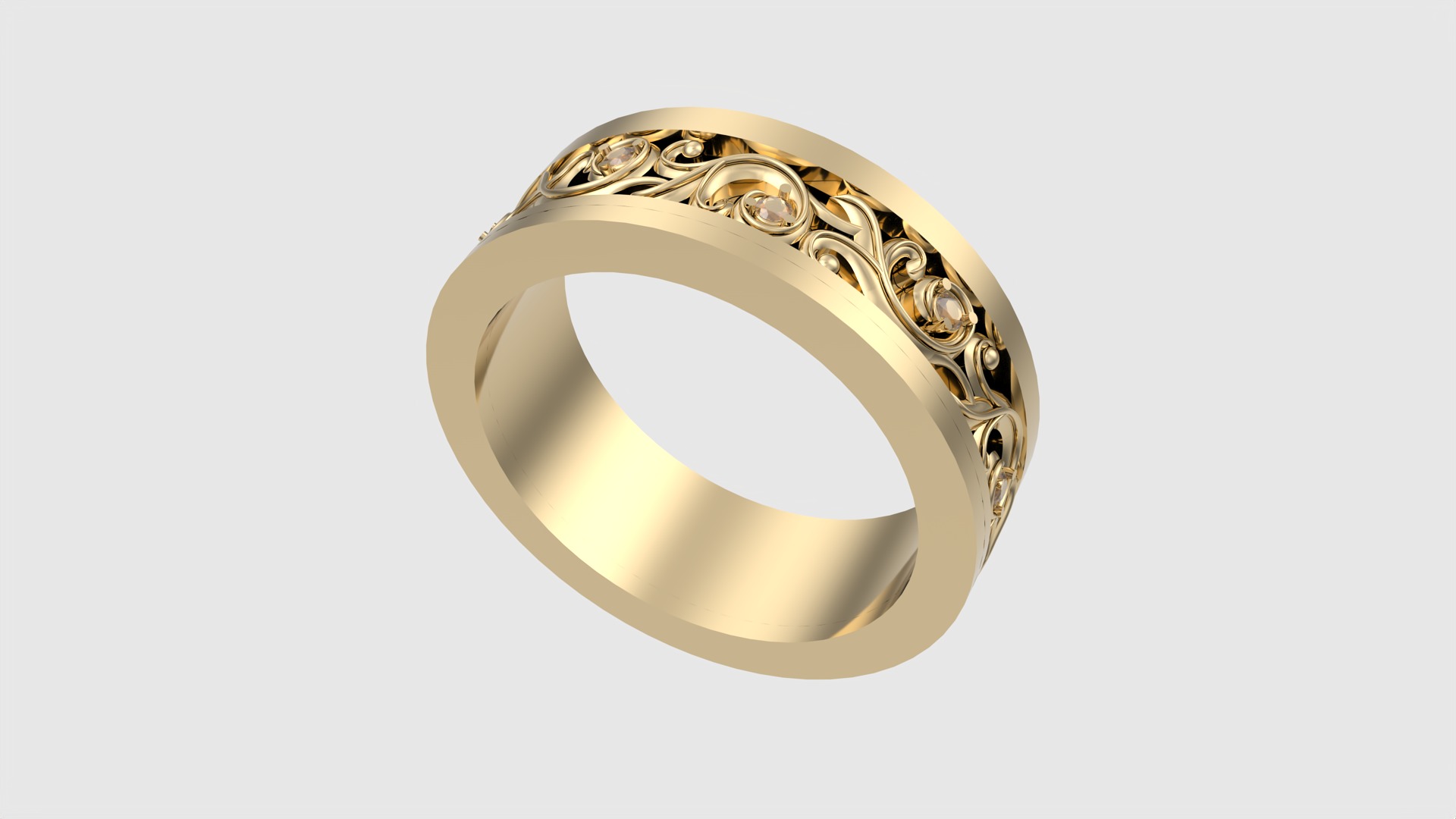 Ornate Scrollwork Band Ring JDBCo 3D print model_15