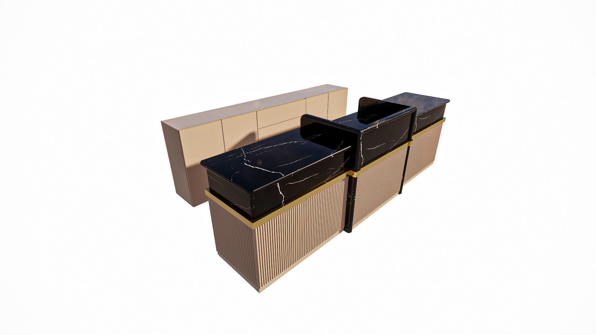 Modern Reception Desk 3D model_2