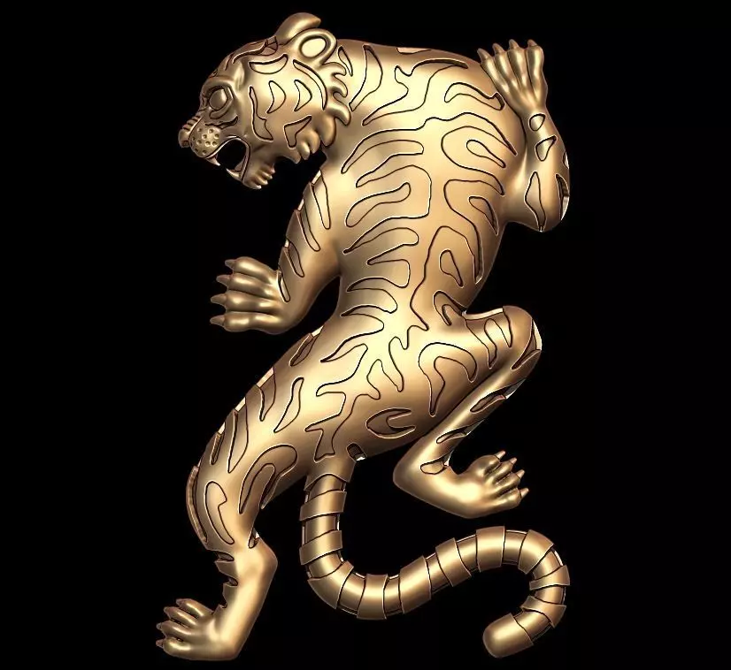 Climbing Tiger Half 3D 3D print model