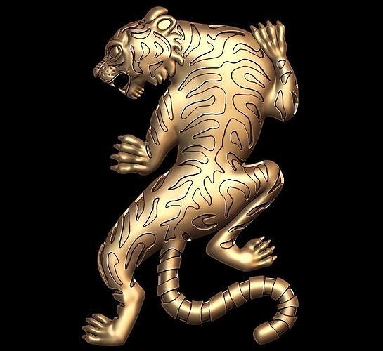 Climbing Tiger Half 3D 3D print model