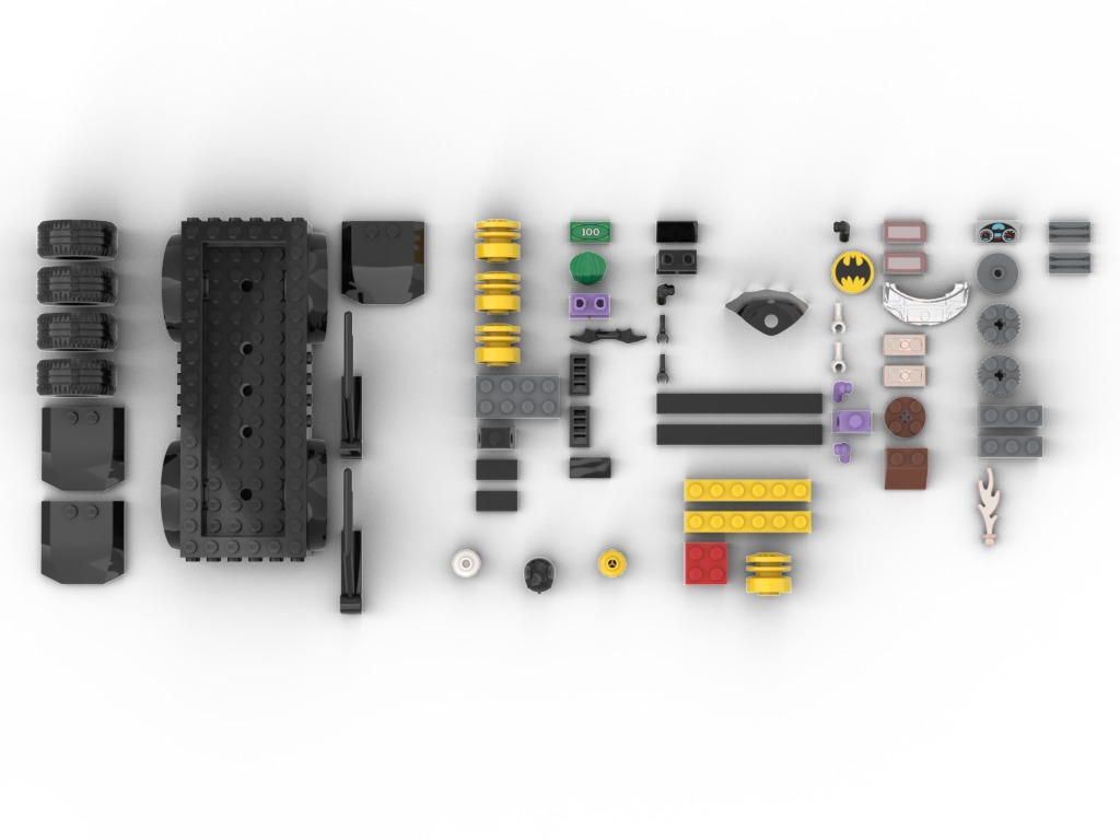 PixelBricks3D - LEGO Batmobile Pursuit - Batman vs The Joker 3D print model_3
