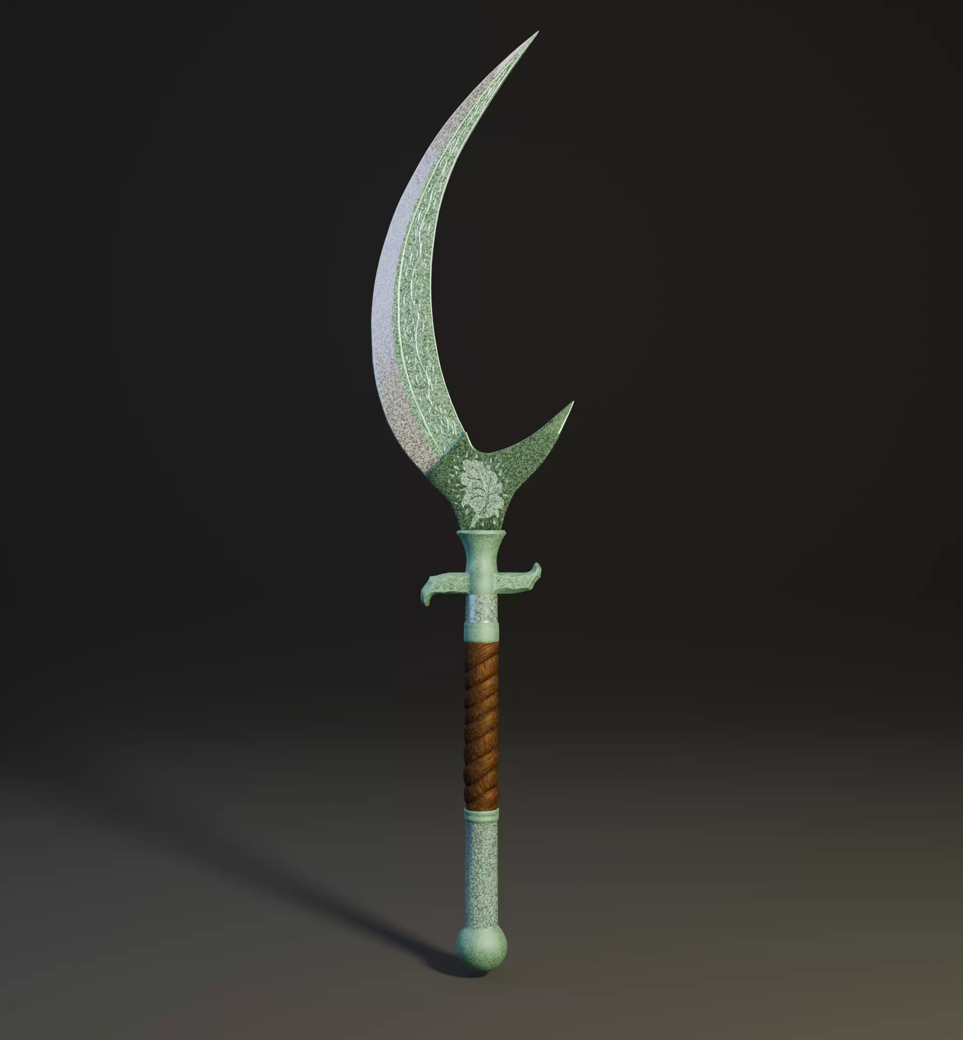 Scimitar with a distinctive crescent shaped blade Free low-poly 3D model