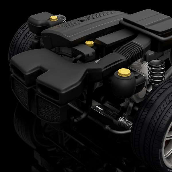Chassis and Engine 3D Model MAX OBJ 3DS FBX C4D LWO LW LWS