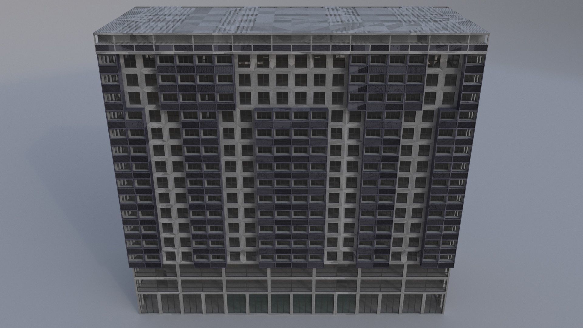 BuildingofficeA 3D model_2