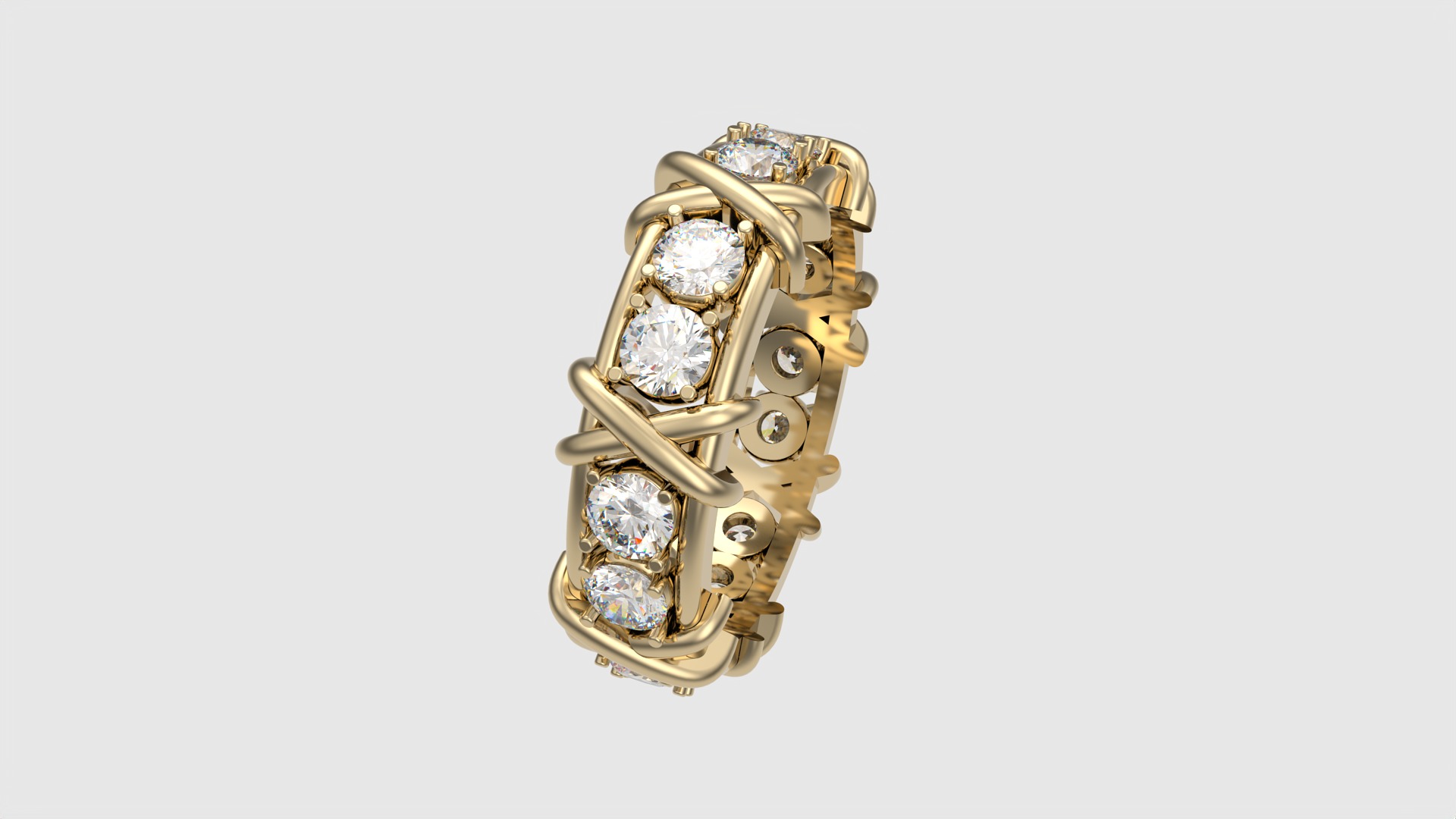 Crossed Eternity Ring JDBCo 3D print model_26