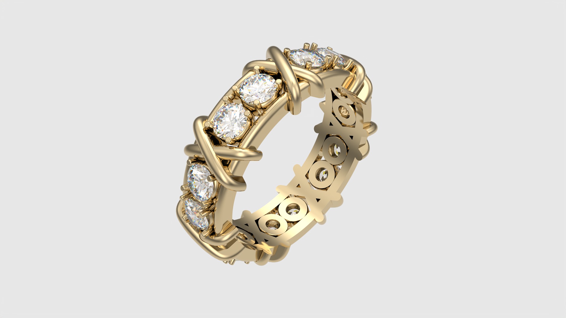 Crossed Eternity Ring JDBCo 3D print model_25