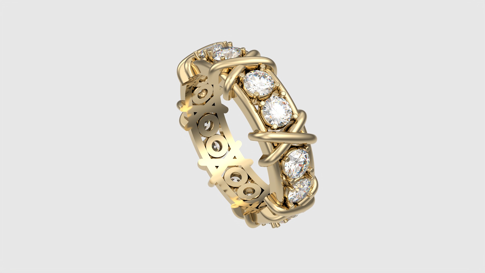 Crossed Eternity Ring JDBCo 3D print model_21