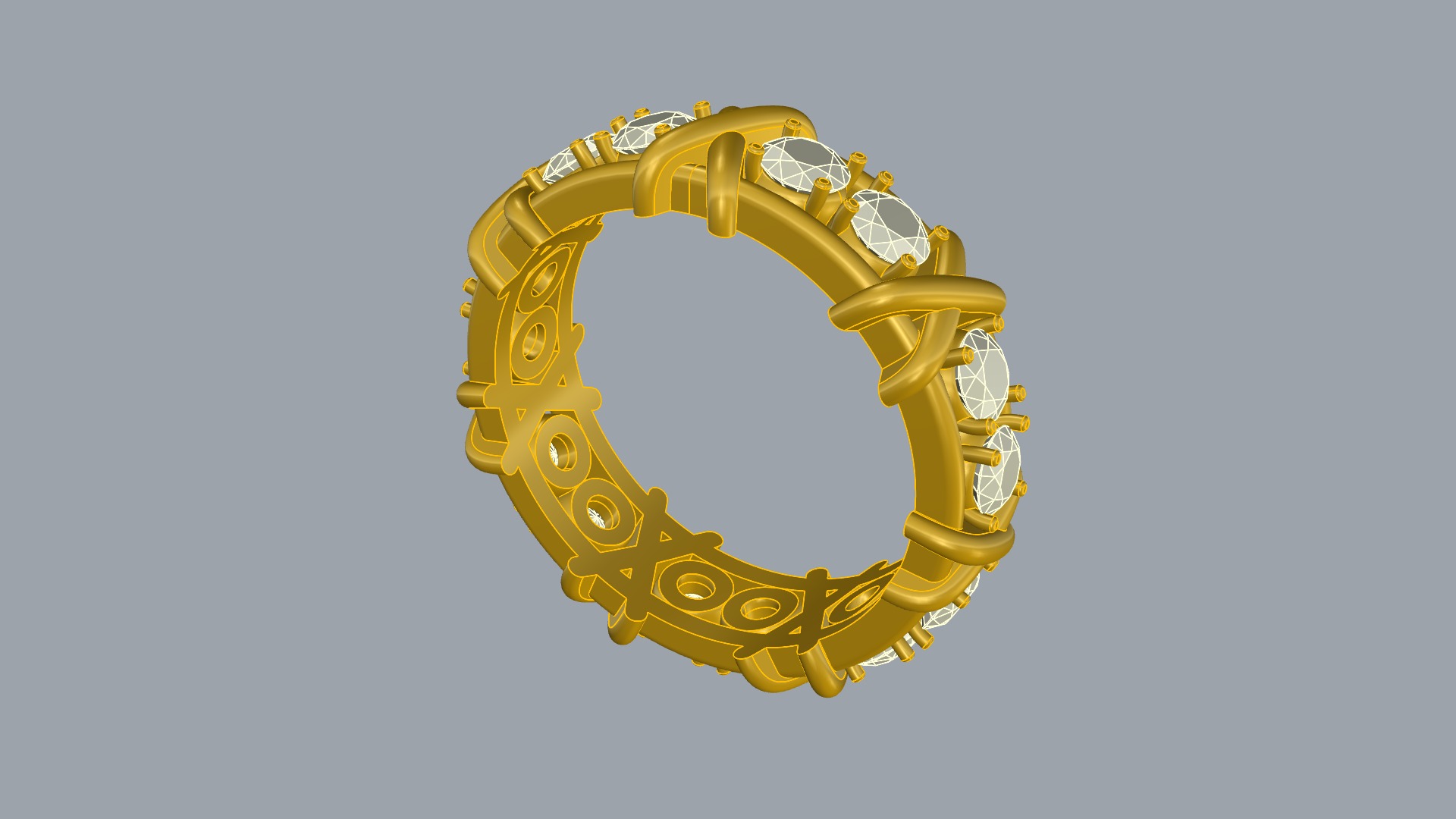 Crossed Eternity Ring JDBCo 3D print model_7