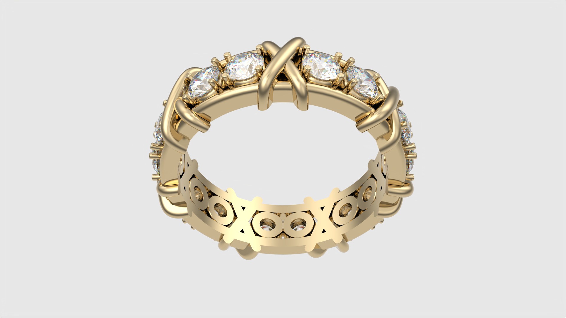 Crossed Eternity Ring JDBCo 3D print model_16