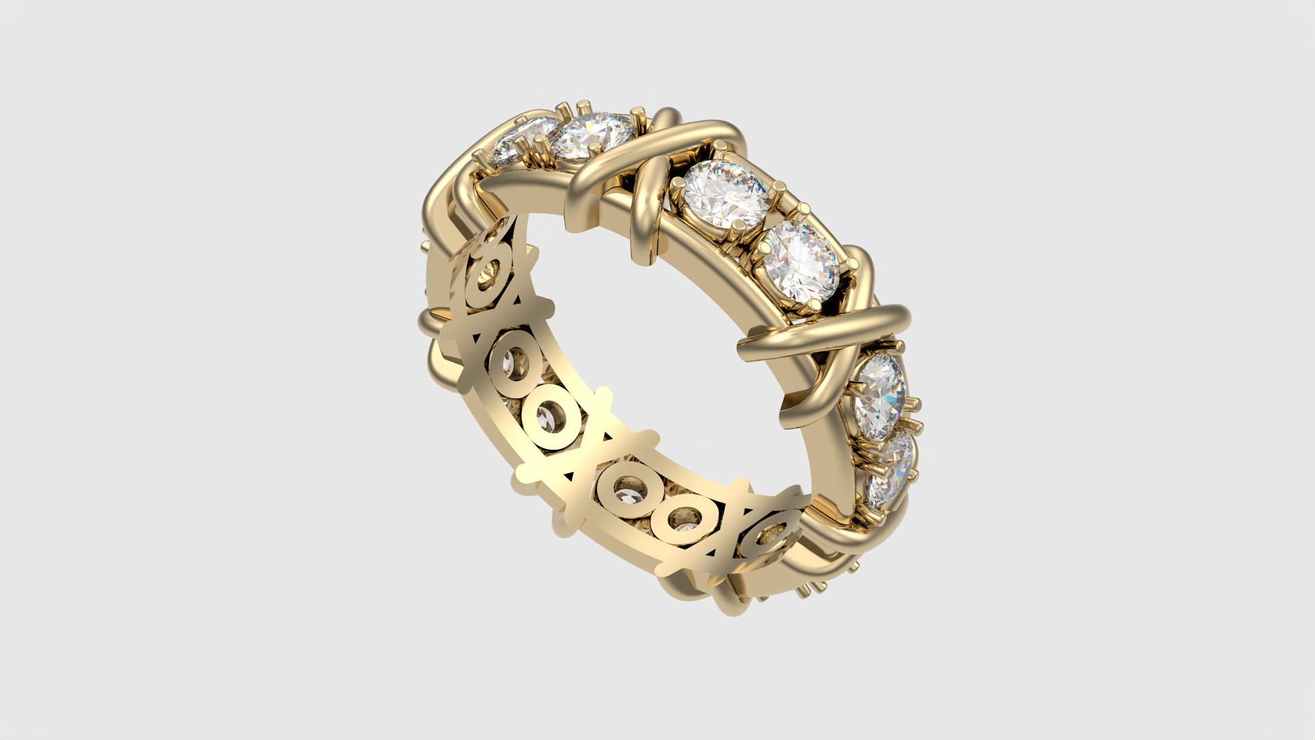 Crossed Eternity Ring JDBCo 3D print model_29