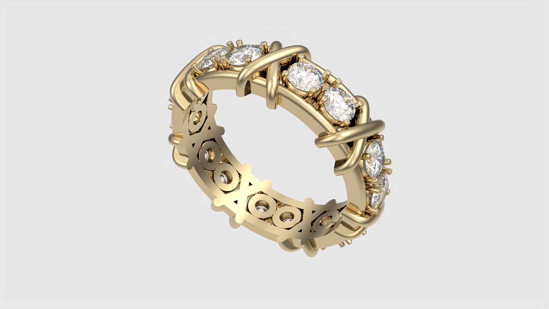 Crossed Eternity Ring JDBCo 3D print model_22