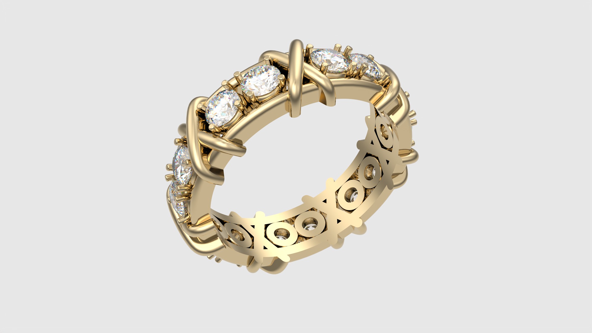 Crossed Eternity Ring JDBCo 3D print model_17