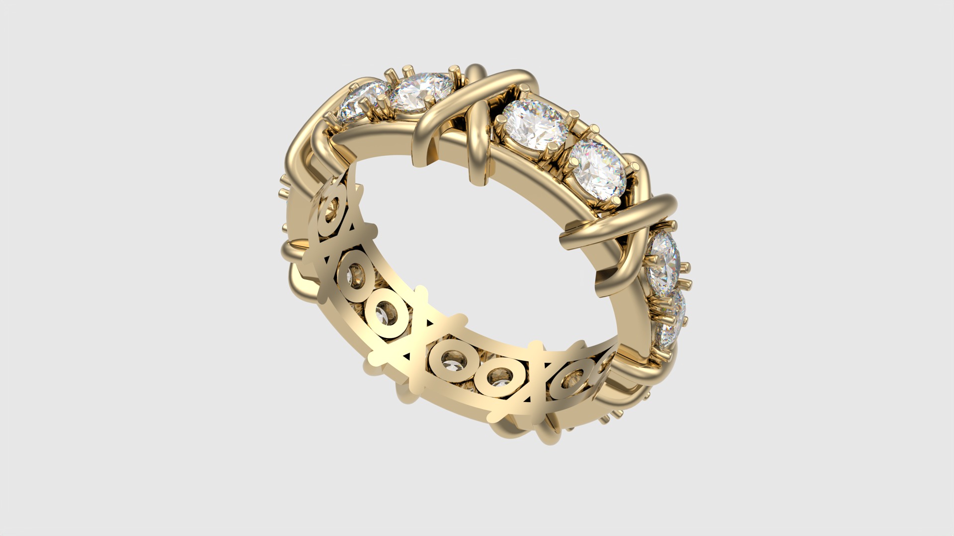 Crossed Eternity Ring JDBCo 3D print model_15