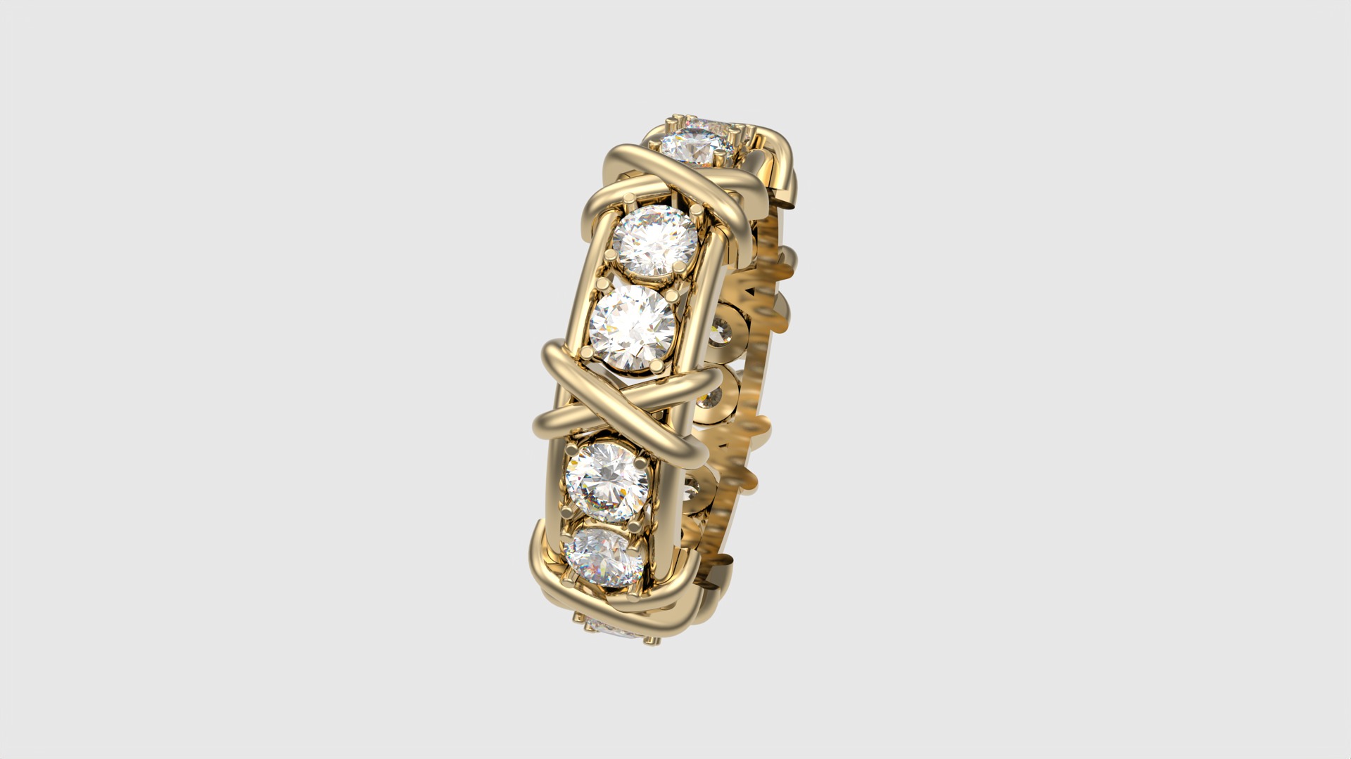 Crossed Eternity Ring JDBCo 3D print model_19