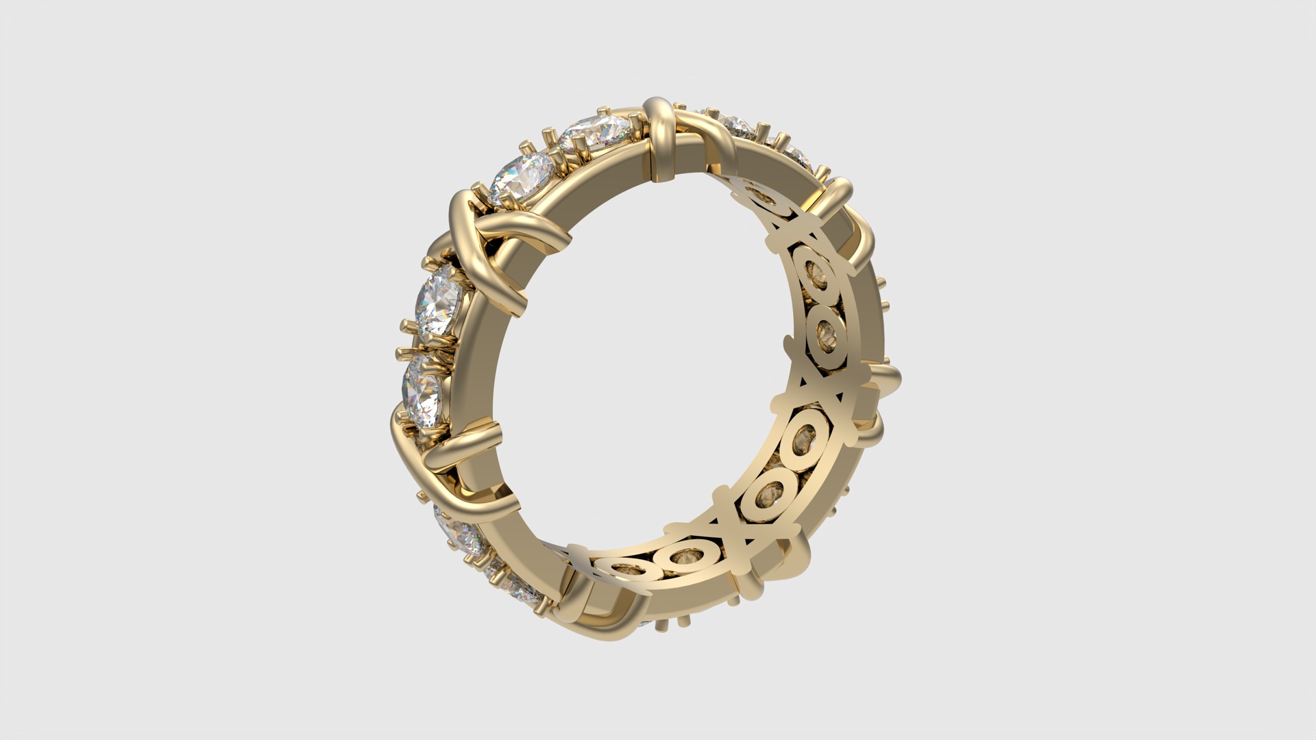 Crossed Eternity Ring JDBCo 3D print model_3