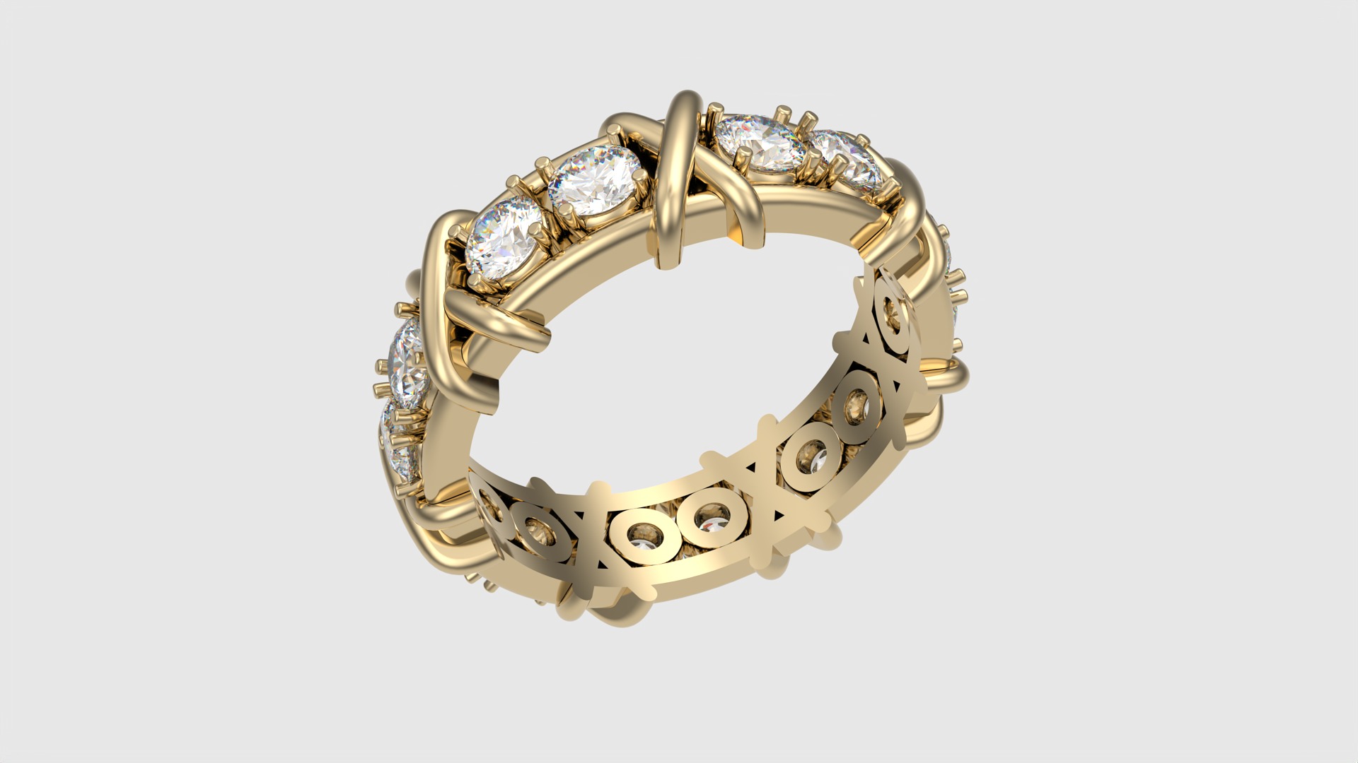 Crossed Eternity Ring JDBCo 3D print model_24