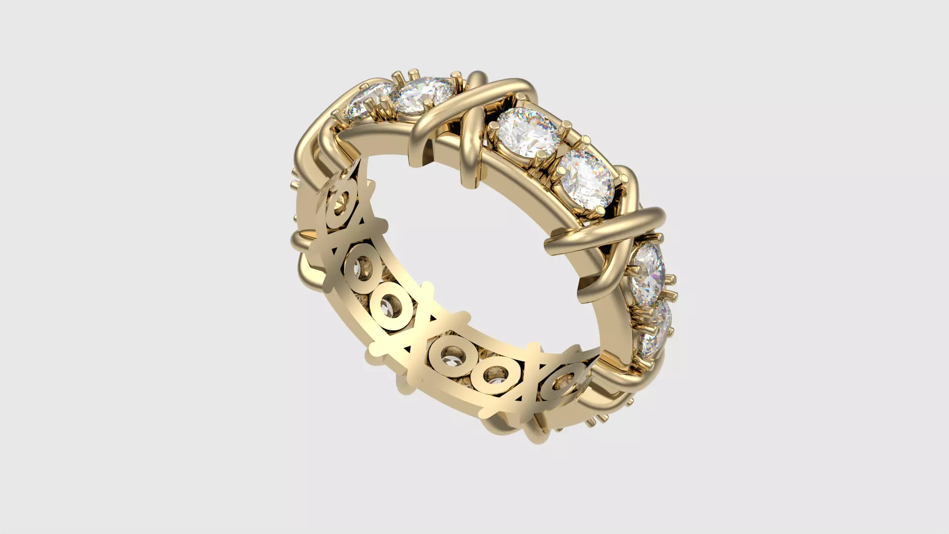 Crossed Eternity Ring JDBCo 3D print model_0