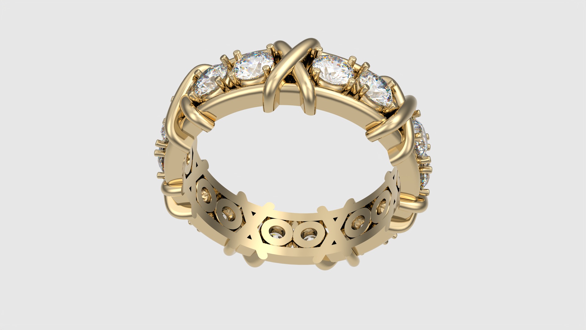Crossed Eternity Ring JDBCo 3D print model_23