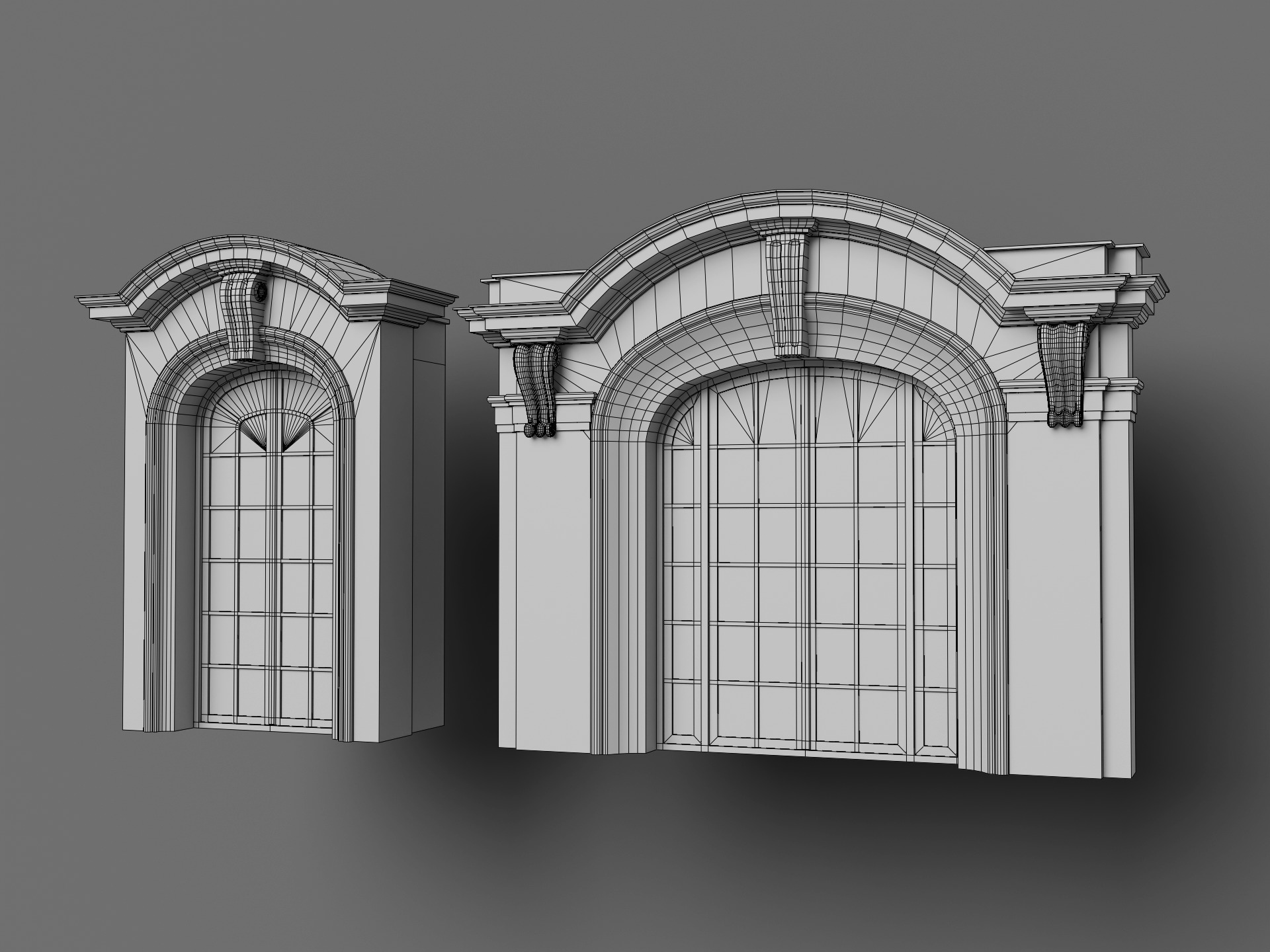 Collection of Classical Dormer Windows Low-poly 3D model_2