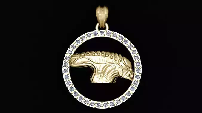ALIEN FACE COIN PENDANT 3D PRINTABLE MODEL