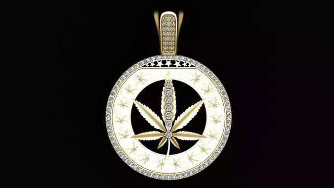 HEMP LEAF COIN PENDANT 3D PRINTABLE MODEL 3D print model
