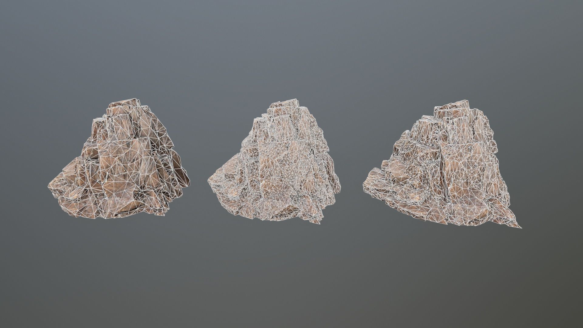 desert rocks Low-poly 3D model_12