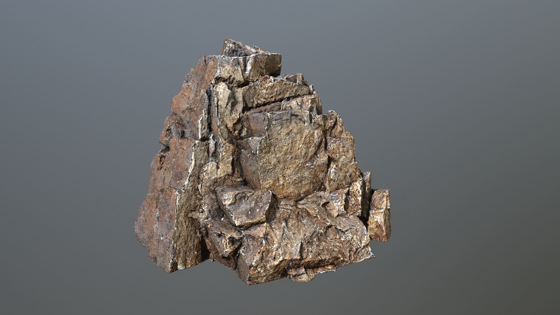 desert rocks Low-poly 3D model_6
