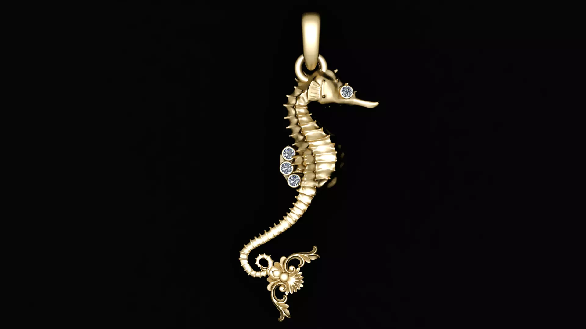 SEAHORSE FISH PENDANT 3D PRINTABLE MODEL 3D print model