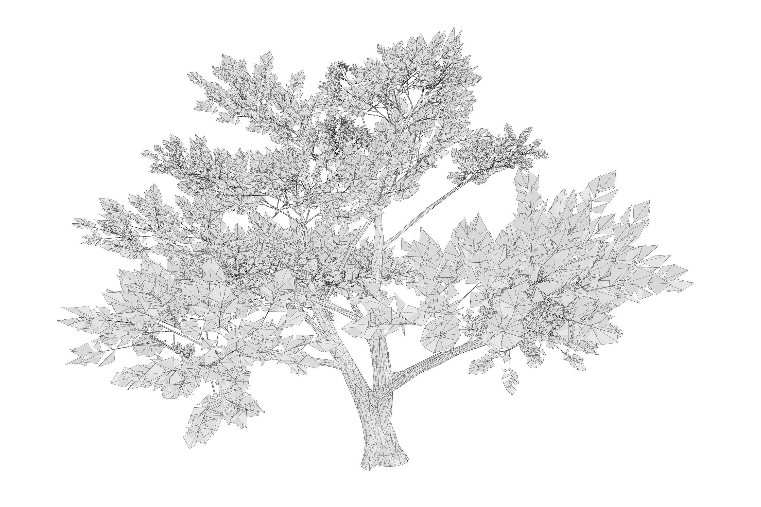 4 Pink Tree Low-poly 3D model_8