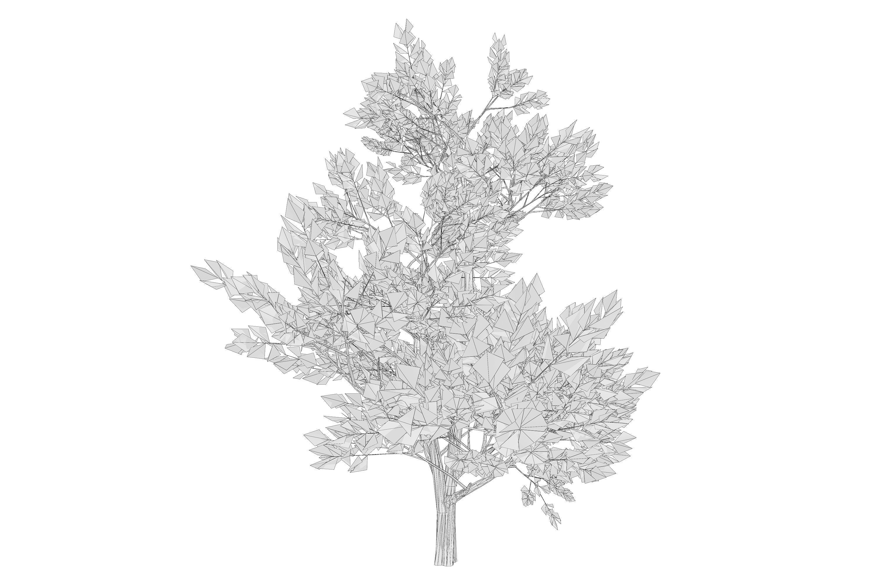 4 Pink Tree Low-poly 3D model_10