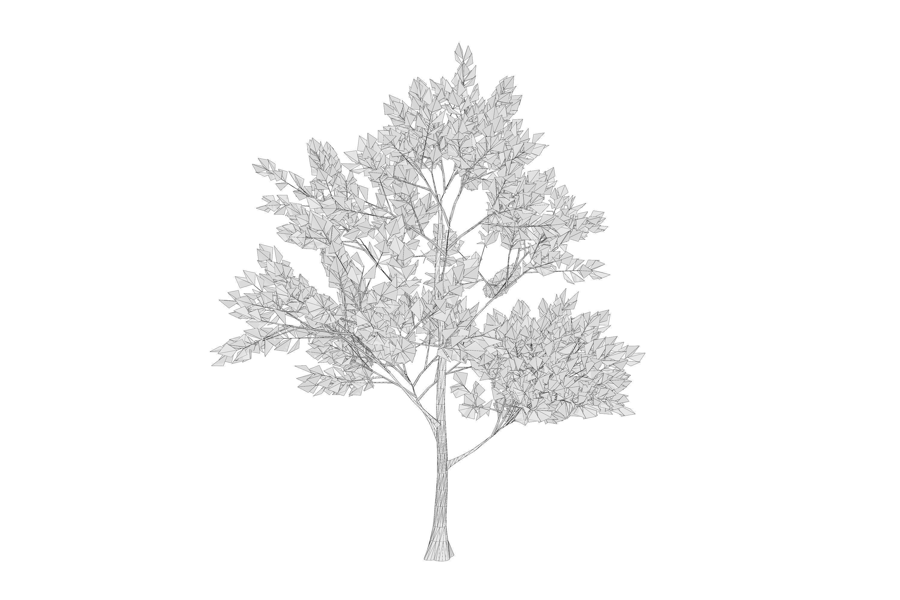 4 Pink Tree Low-poly 3D model_9