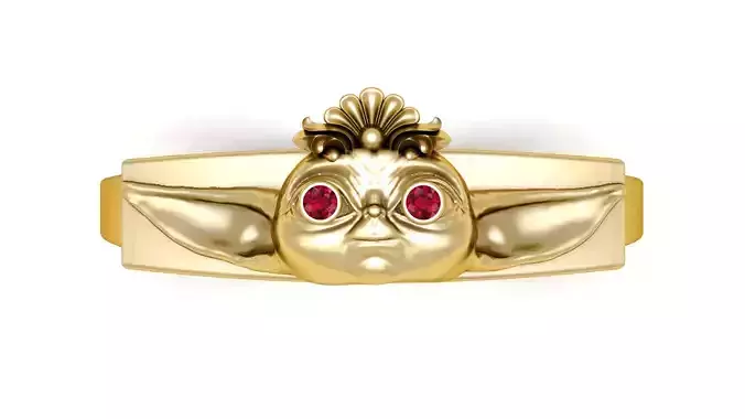 BABY YODA FACE RING 3D PRINTABLE MODEL 3D print model