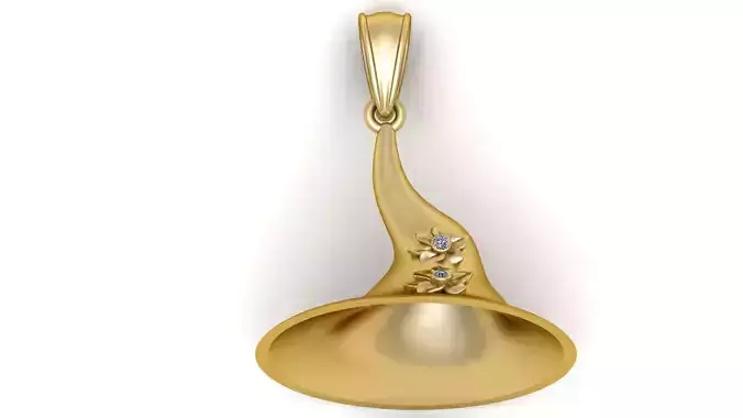 WITCH GHOST HAT PENDANT 3D PRINTABLE MODEL