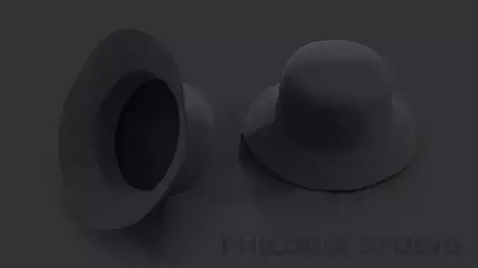 Bucket Hat - Black Low-poly 3D model