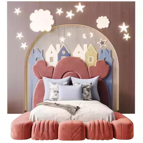 Baby cot with pillows decor