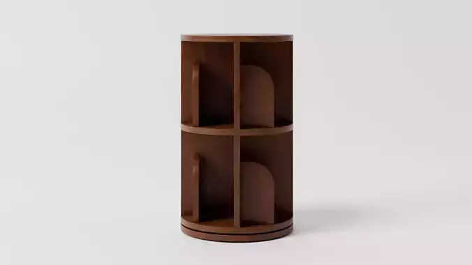 Rotating Wooden Bookshelf  High-Quality 3D Model