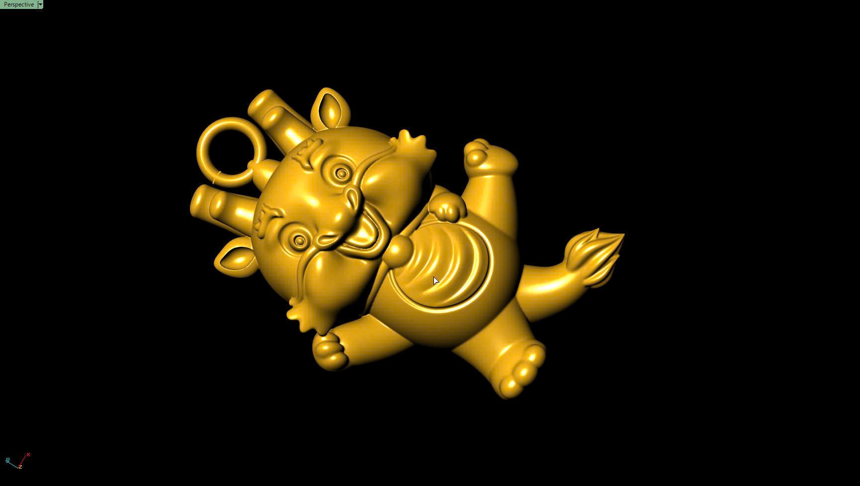 Dragon pendants chibi 3D print model_1