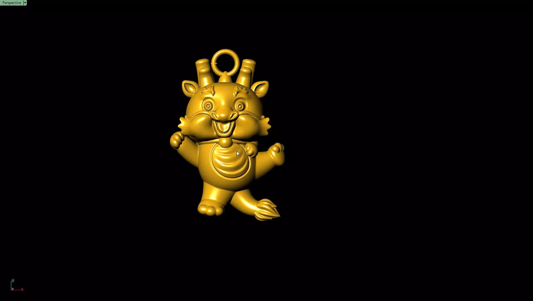 Dragon pendants chibi 3D print model_0