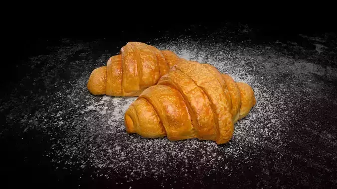 Little Croissant  PBR  Low-poly 3D model