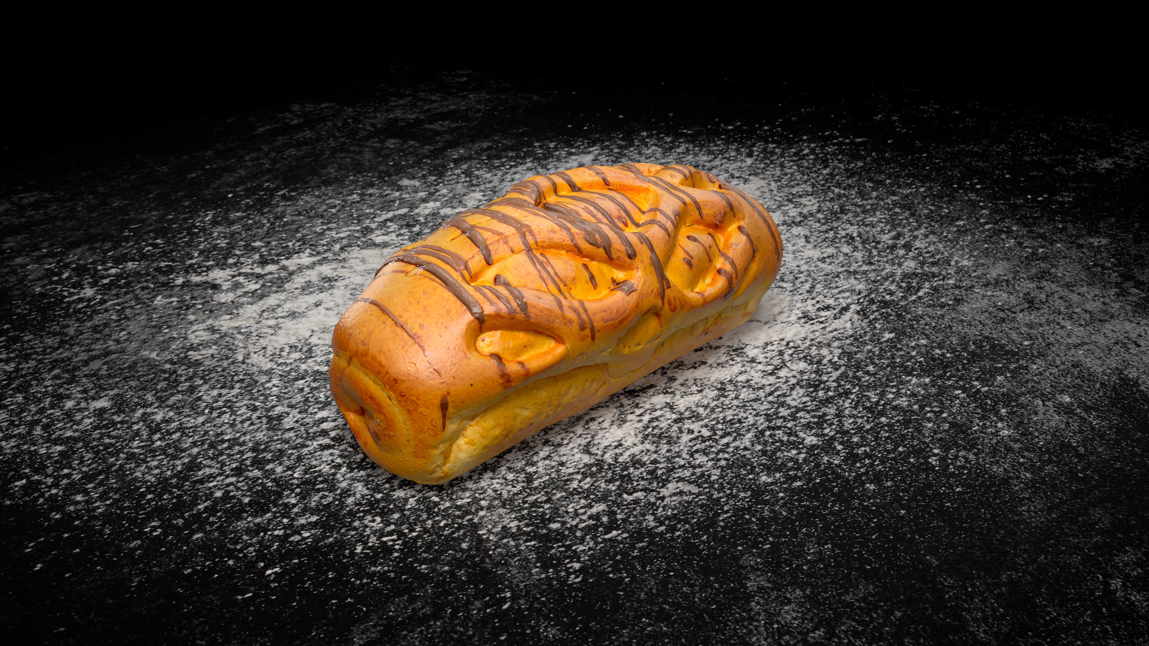 Chocolate Bun PBR Low-poly 3D model_4