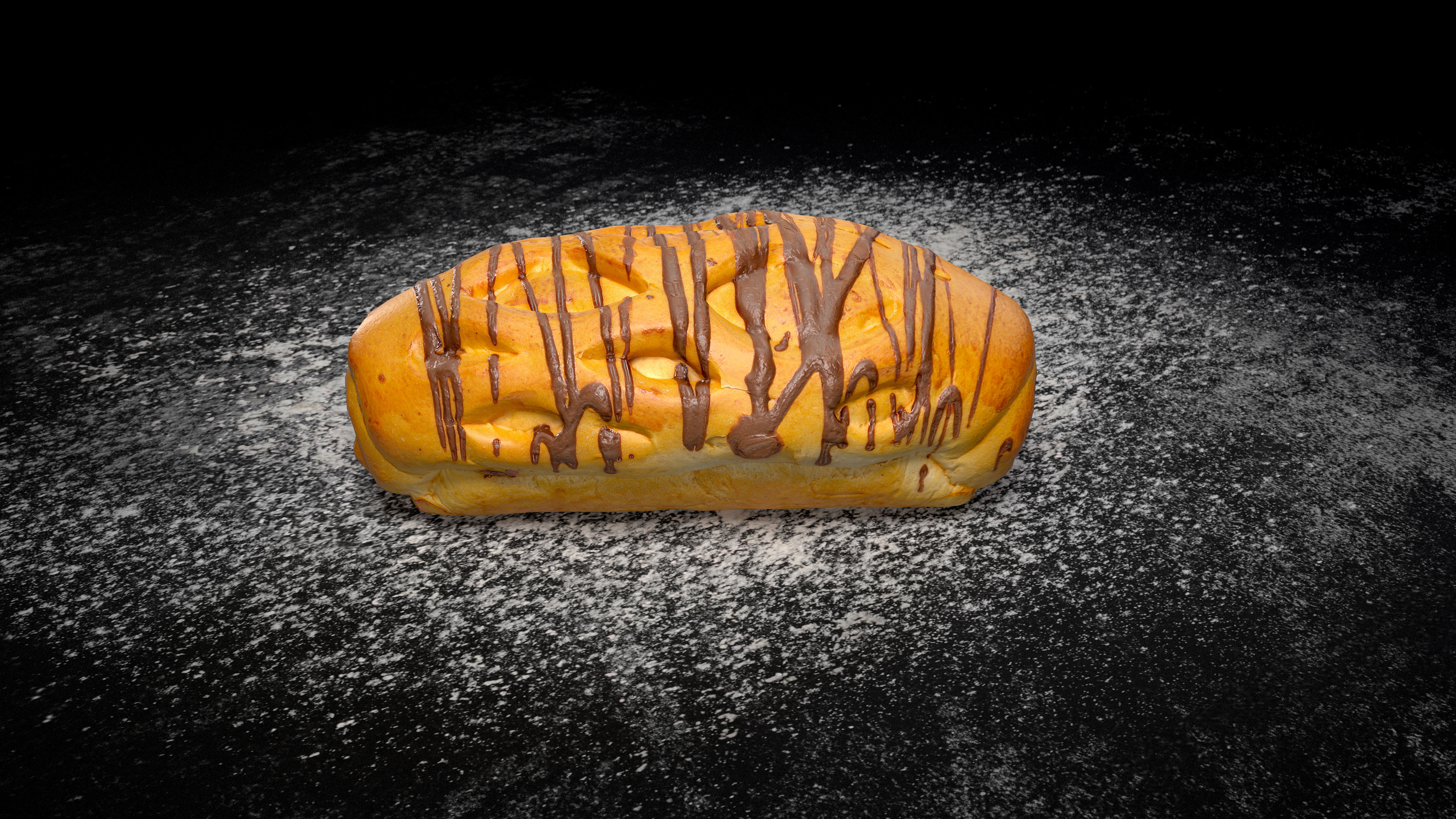 Chocolate Bun PBR Low-poly 3D model_1