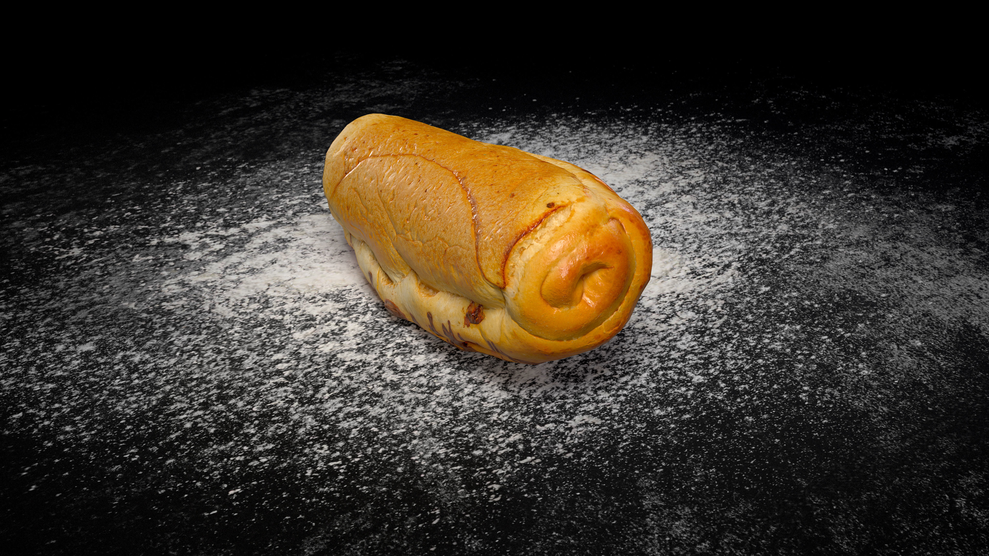 Chocolate Bun PBR Low-poly 3D model_10