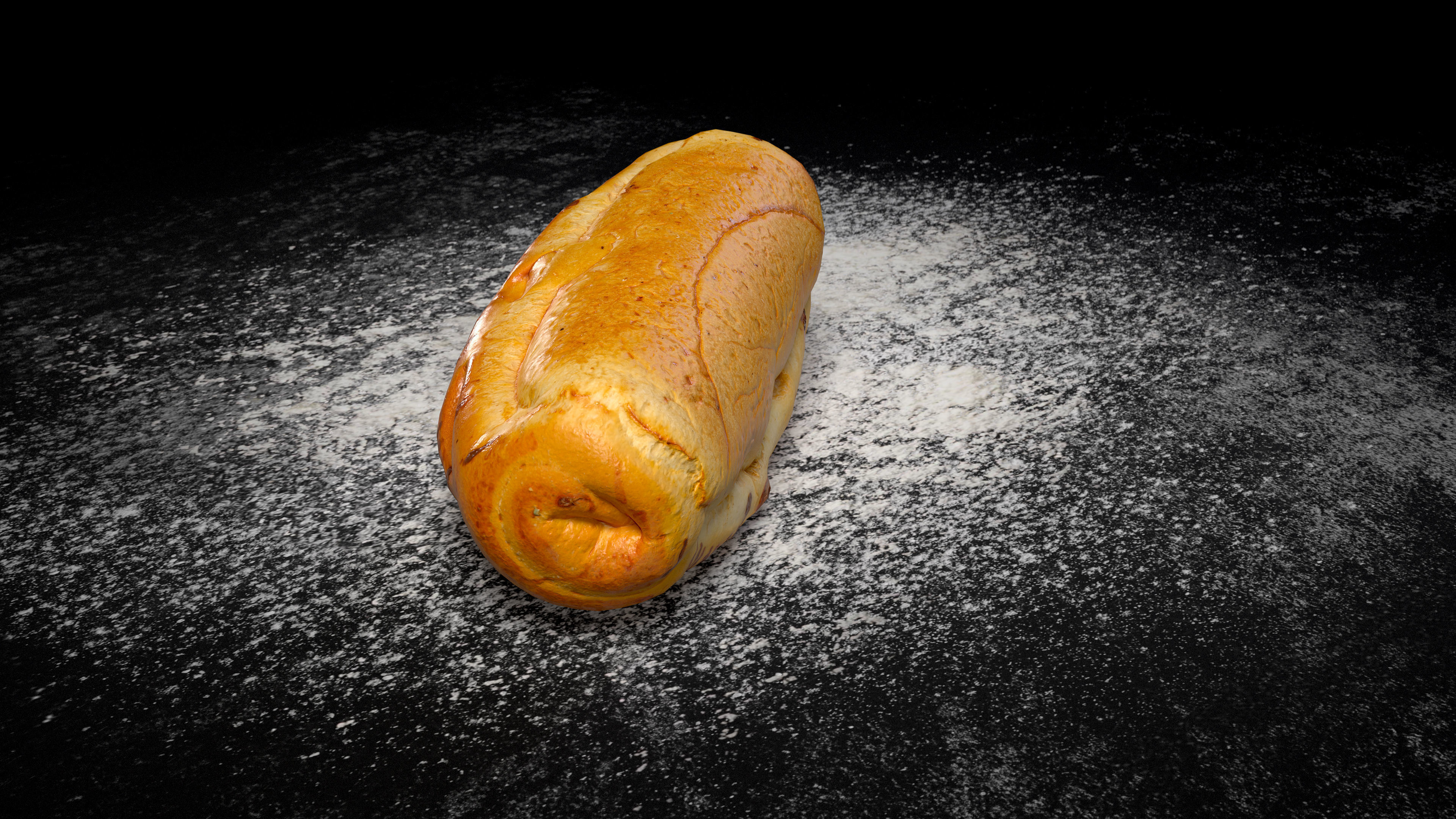 Chocolate Bun PBR Low-poly 3D model_15