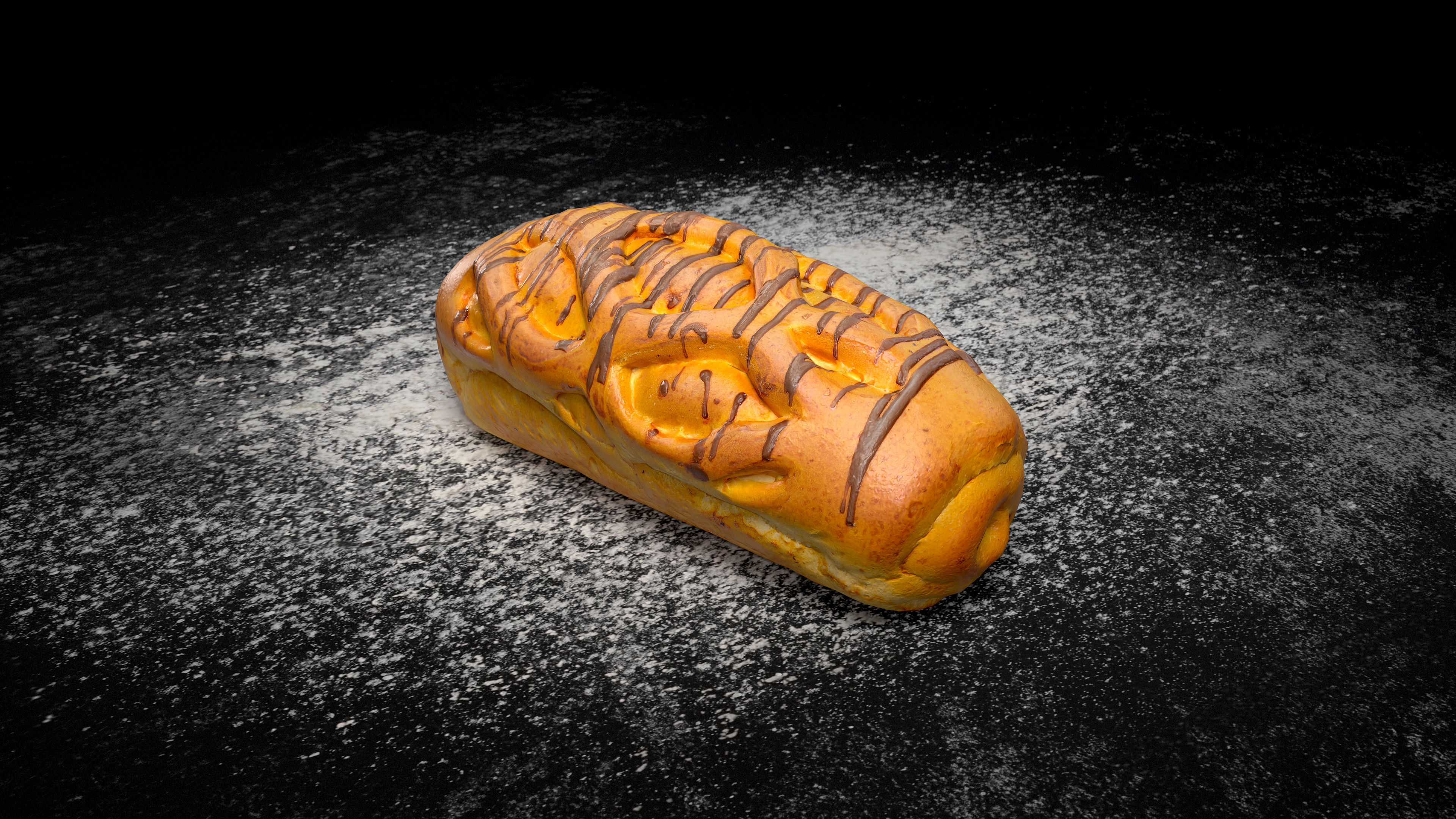 Chocolate Bun PBR Low-poly 3D model_6