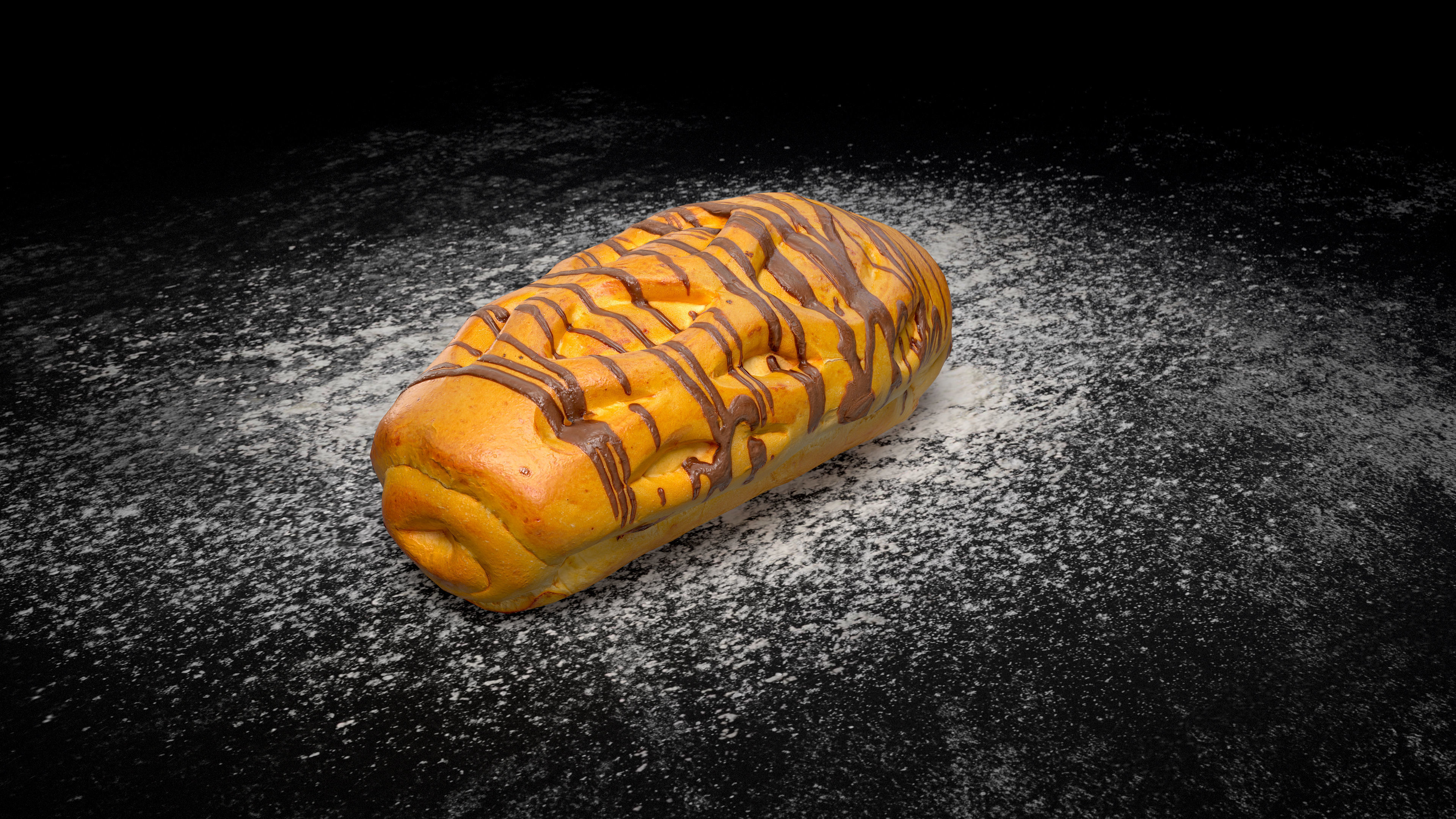 Chocolate Bun PBR Low-poly 3D model_8