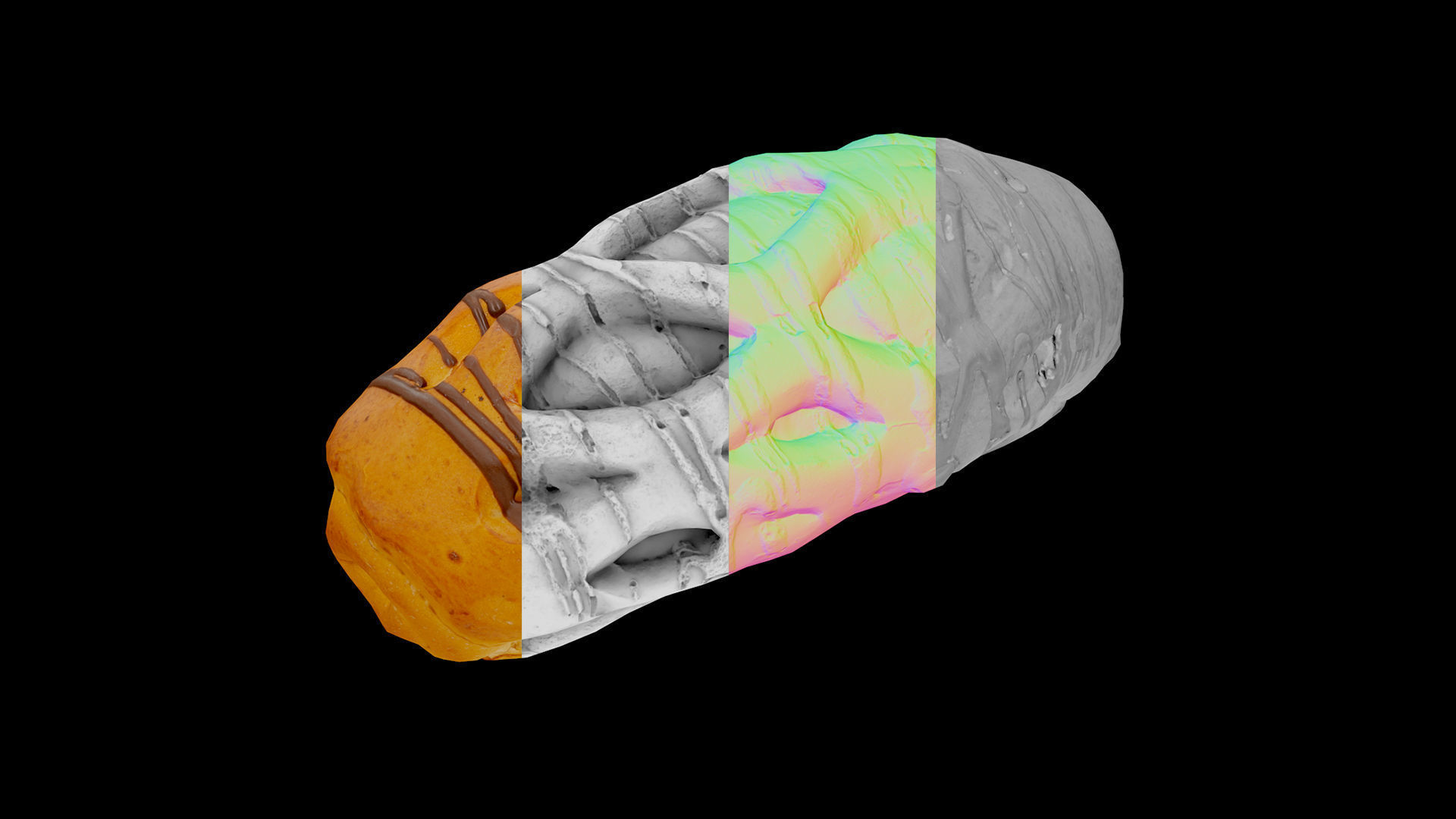 Chocolate Bun PBR Low-poly 3D model_18