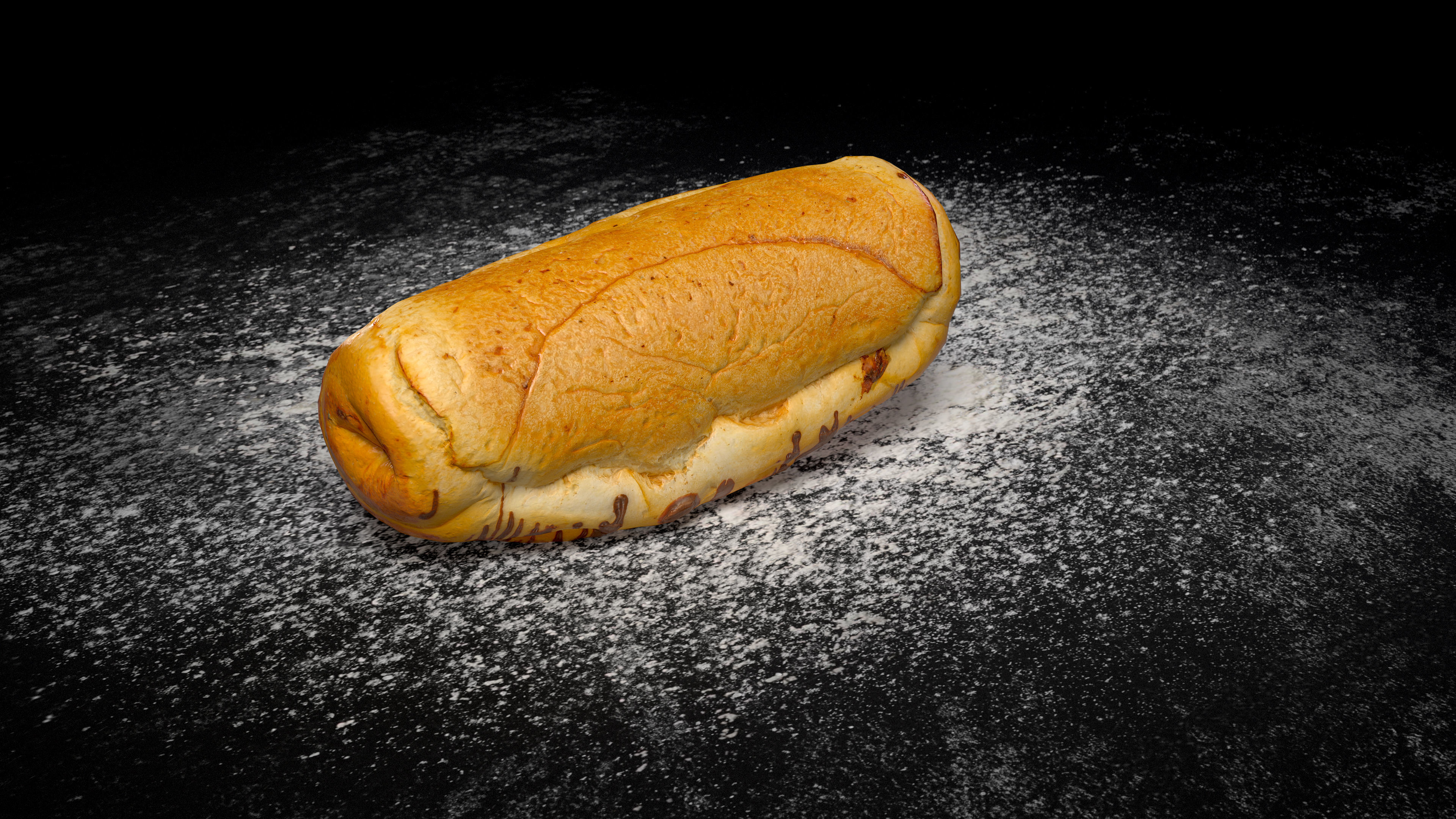 Chocolate Bun PBR Low-poly 3D model_16