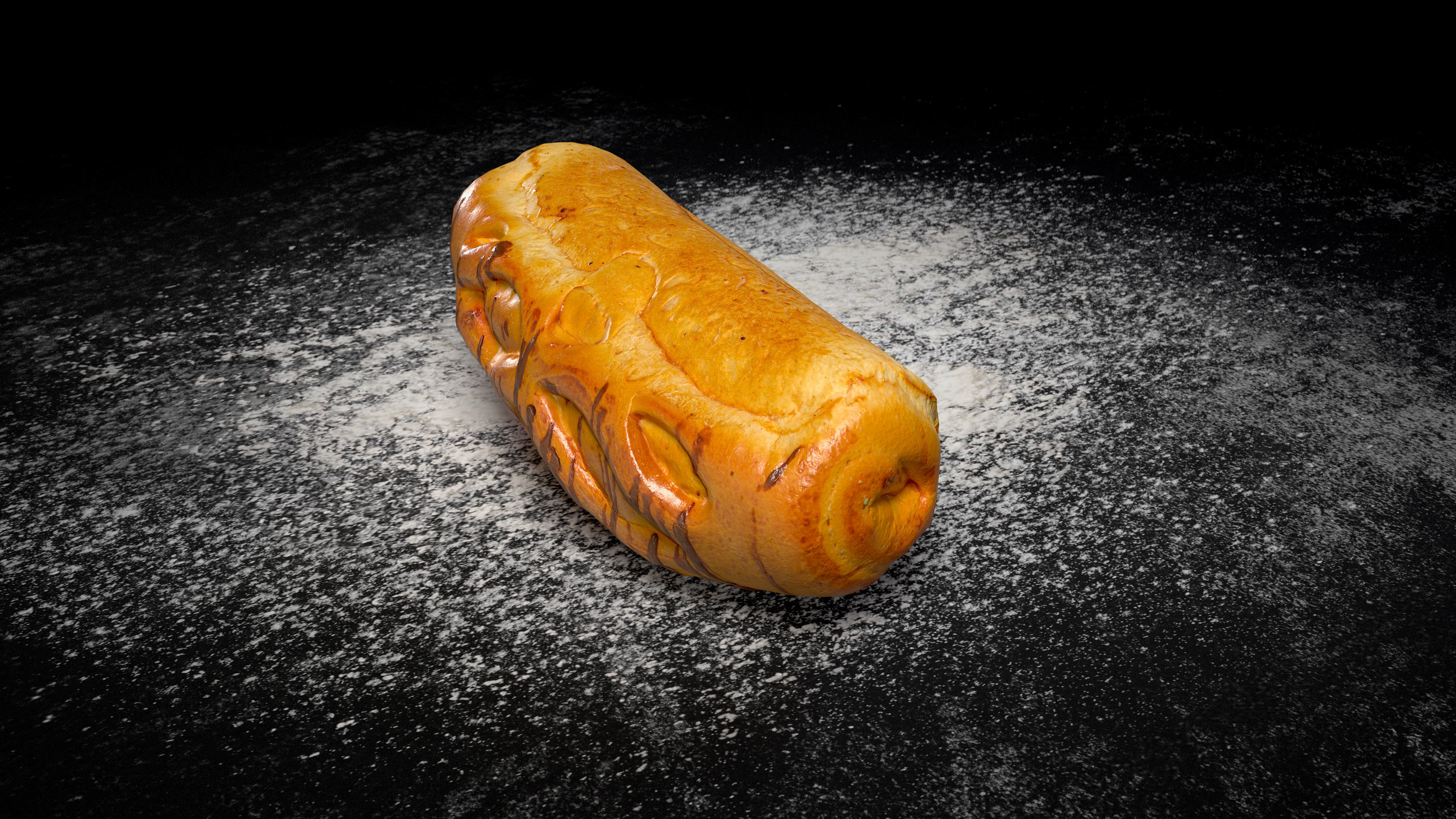 Chocolate Bun PBR Low-poly 3D model_14