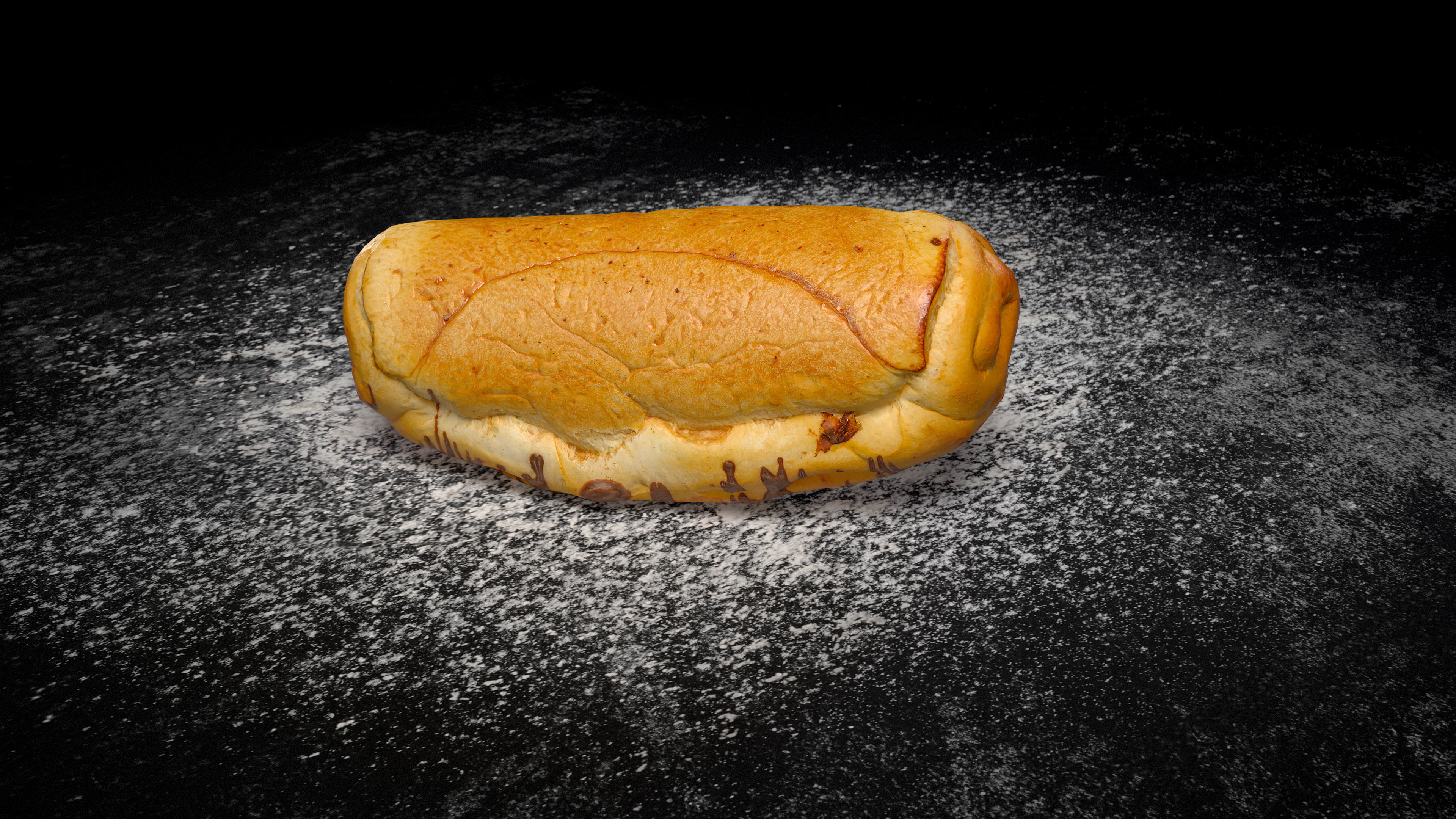 Chocolate Bun PBR Low-poly 3D model_9