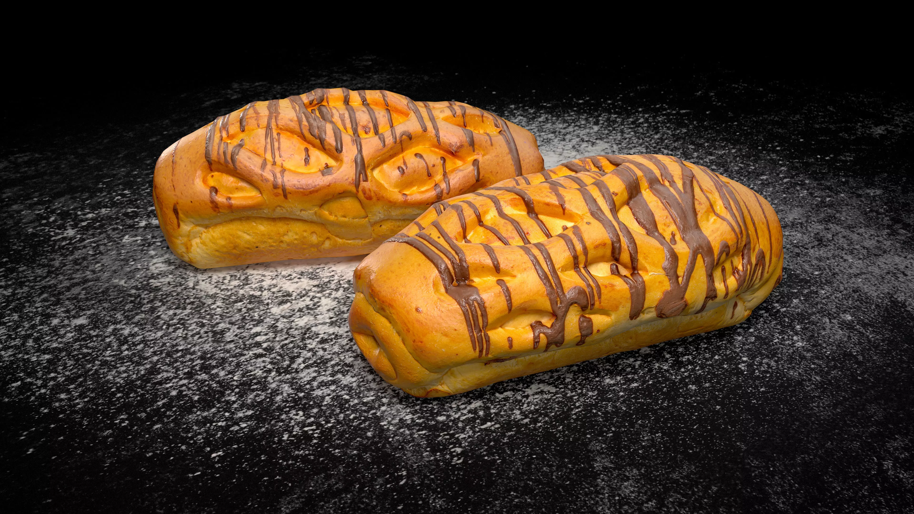 Chocolate Bun PBR Low-poly 3D model_0